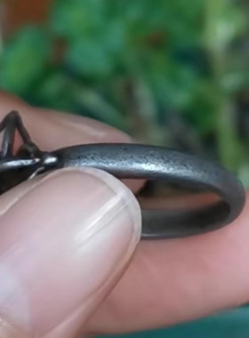 9502藏传老天铁金刚铃戒指