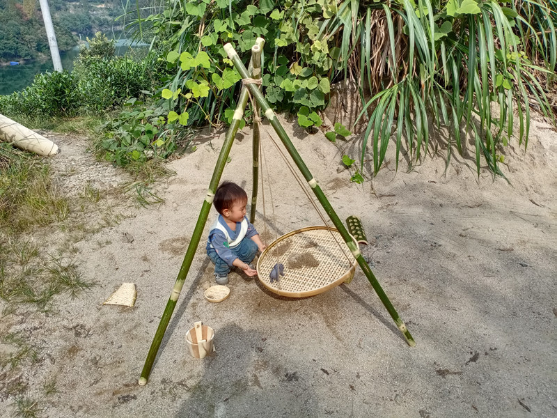 幼儿园儿童玩沙工具套装户外沙水池竹筛沙漏斗玩具沙铲沙桶竹簸箕