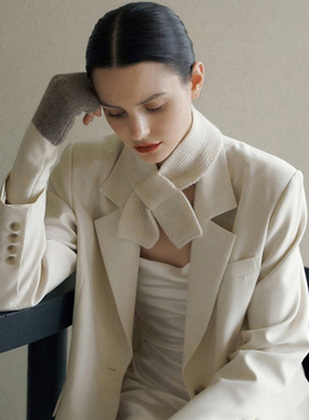 羊绒针织蝴蝶结围脖女士秋冬保暖