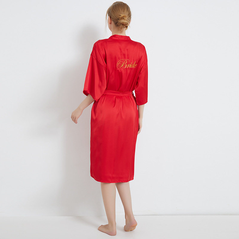 新娘晨袍女夏季长款酒红色丝绸伴娘长裙冰丝性感结婚伴娘化妆睡袍,淘宝优惠券,粉丝福利购,淘宝优惠卷