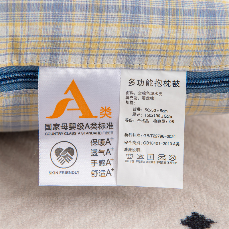 全棉A类卡通母婴级抱枕被子纯棉两用车载办公午休靠垫被子二合一 - 图1