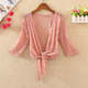 2026 ໃຫມ່ Outerwear ຂະຫນາດນ້ອຍແມ່ຍິງ Summer Cardigan Waistcoat ບາງ Jacket Lace Versatile ສັ້ນ shawl ການປົກປ້ອງແດດເທິງ