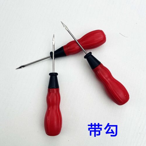 木柄锥子工具上鞋补鞋锥子打孔雕刻钢针耐磨葫芦锥子钻针带勾 - 图2