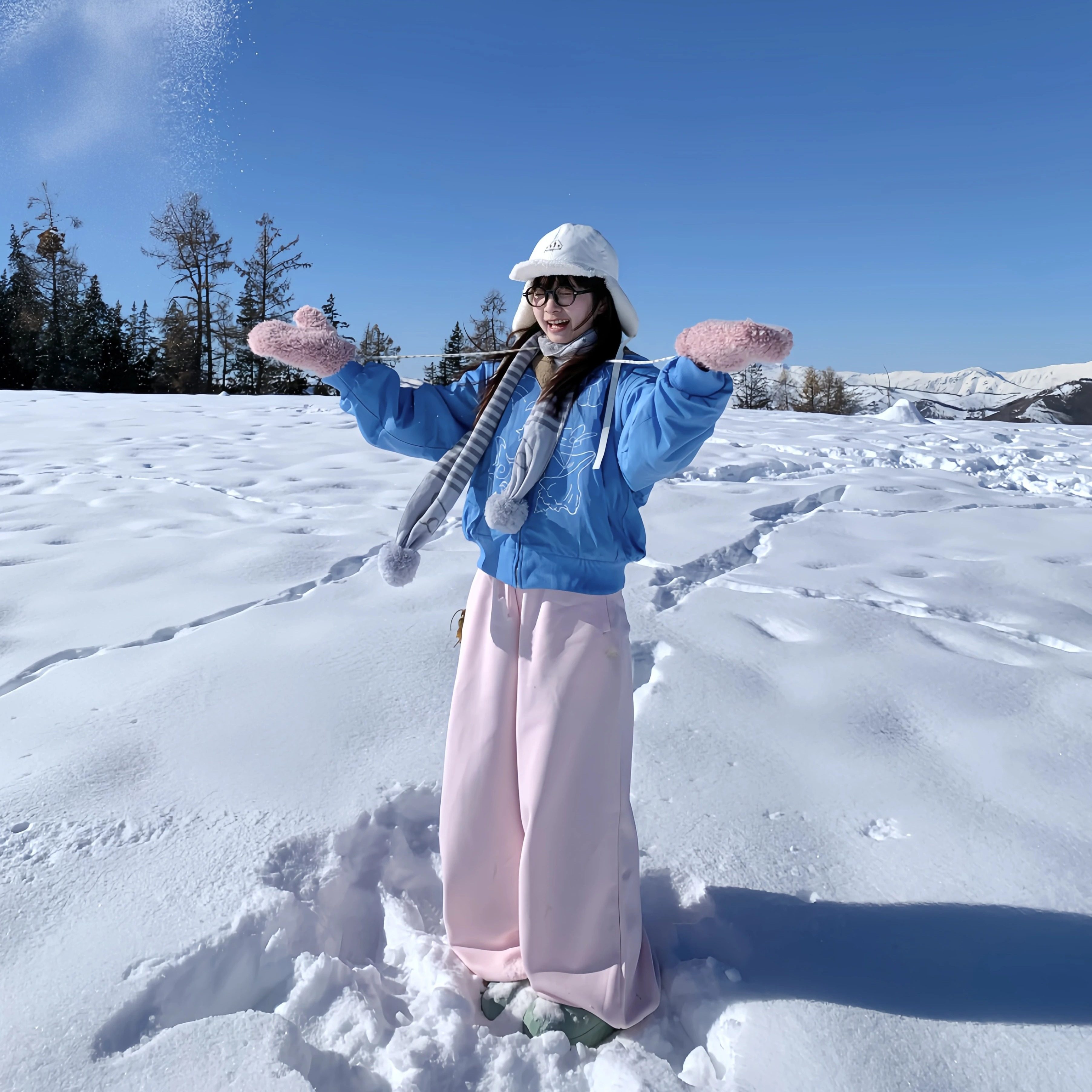 期望Studio秋冬松弛感粉色卫裤女休闲慵懒宽松裤子百搭阔腿拖地裤,淘宝优惠券,粉丝福利购,淘宝优惠卷