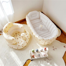 Baby Inflatable Bath Tub Newborn Bath Tub Baby Bath drama Water basin Foldable Large swimming pool