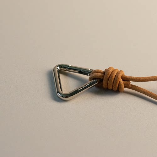 简约三角几何防丢diy植鞣头层牛皮编织日式钥匙扣挂绳小众情侣款 - 图1