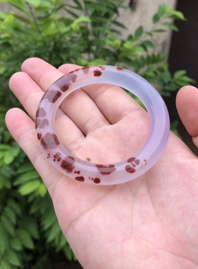 巴西玛瑙紫罗兰胖圆条玉髓手镯