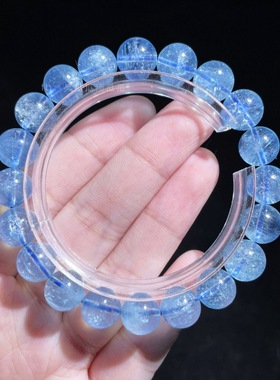 天然巴西水晶海蓝宝手链星光星辰银河柱石海蓝宝手串手链男女