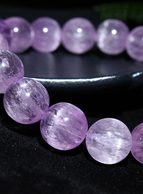 天然紫锂辉猫眼石手链男女冰种薰衣紫锂辉水晶皇后手串强光猫眼式