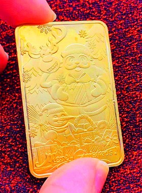 圣诞老人镀金贺岁新年礼物纪念币