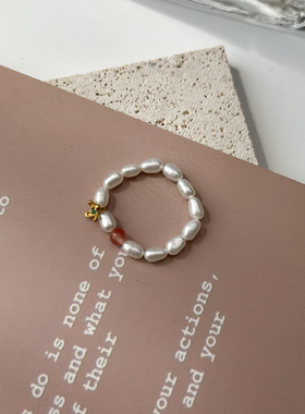 诗情画意碧玺珍珠戒指