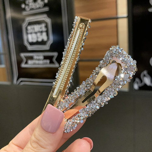 带钻水钻前额刘海一字侧边夹碎发夹子头饰头发卡子女鸭嘴bb后脑勺 - 图3