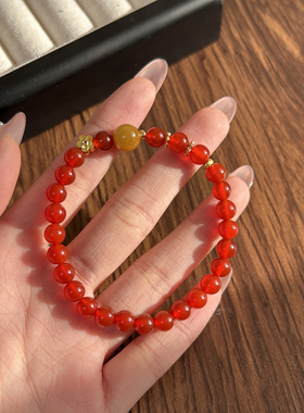 诗情画意红玛瑙手链串珠