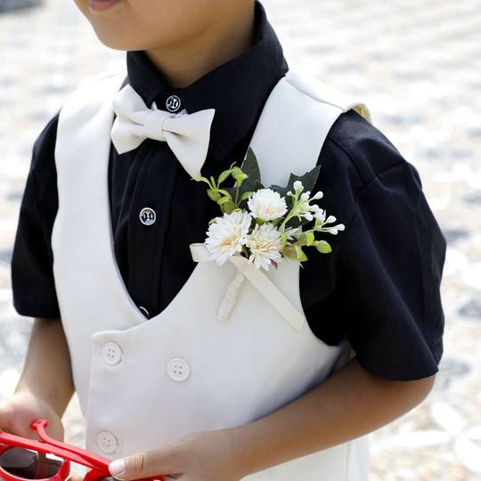 韩式西式男童西装胸花配饰伴郎伴娘婚礼胸花仿真玫瑰花苞儿童襟花
