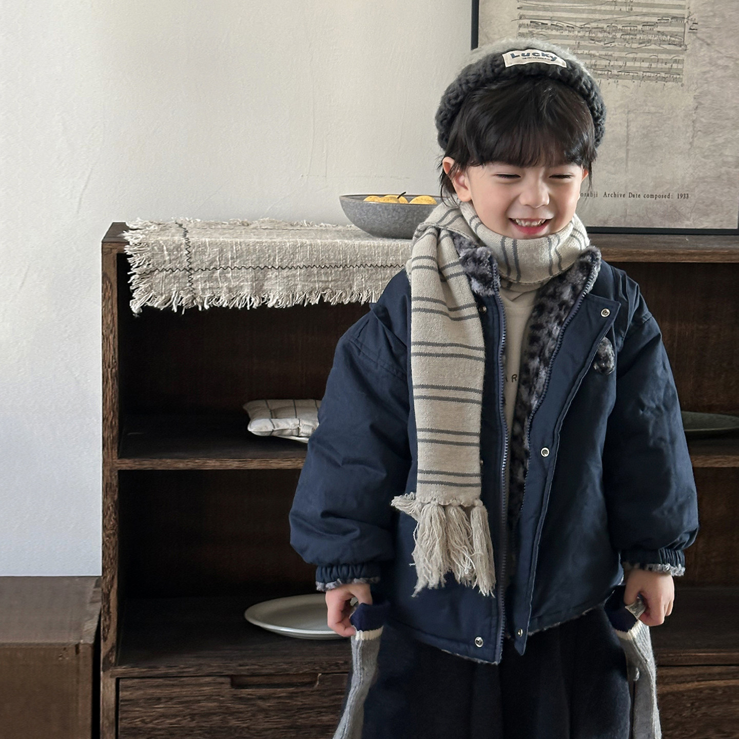 暮晨家新款冬装2025男童豹纹羊羔毛外套男女宝宝加厚两面穿夹克,淘宝优惠券,粉丝福利购,淘宝优惠卷