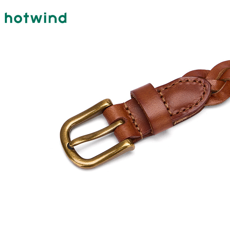 热风女士腰带2025年秋季新款时尚编织针扣皮带时尚服饰腰带配饰