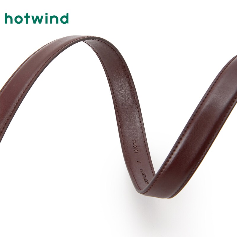 热风女士腰带2025年春季新款简约半椭圆针扣皮带复古百搭休闲皮带