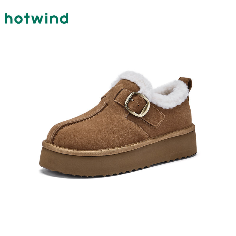 热风厚底雪地靴2025年冬季新款休闲棉鞋复古加绒勃肯鞋增高女鞋子,淘宝优惠券,粉丝福利购,淘宝优惠卷