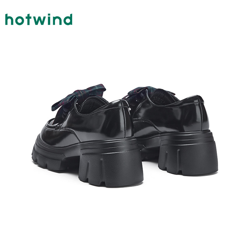 热风黑色小皮鞋女款2026年春季新款增高厚底乐福鞋学院风通勤女鞋,淘宝优惠券,粉丝福利购,淘宝优惠卷