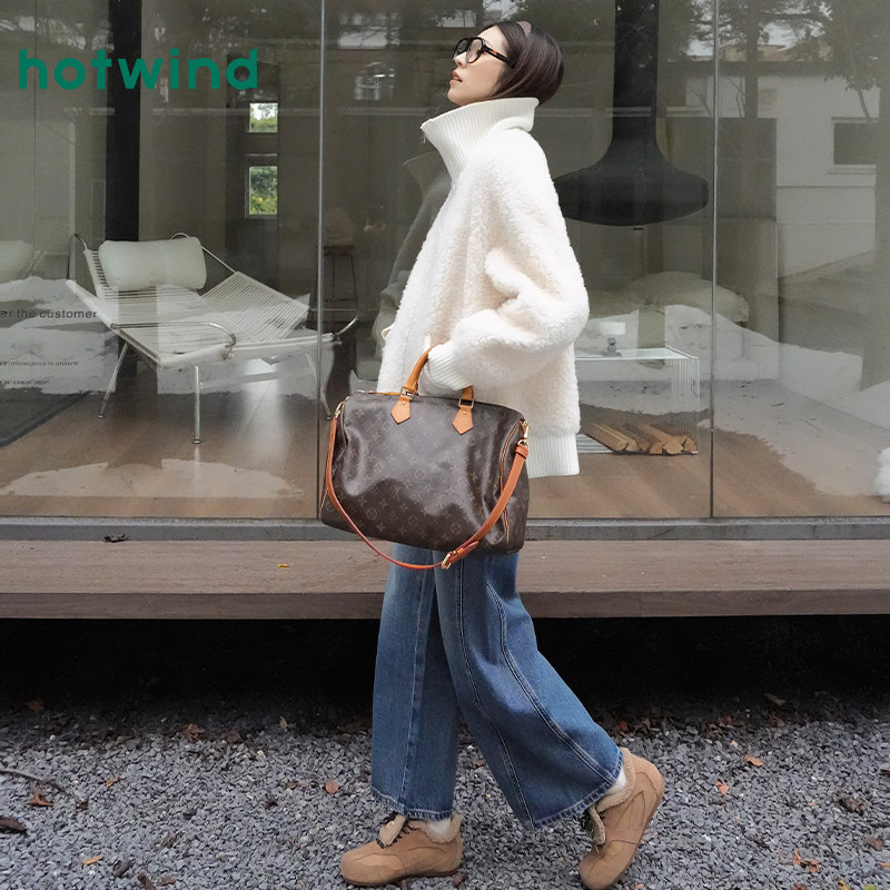 热风毛毛鞋女2025年冬季新款复古百搭加绒德训休闲鞋户外保暖棉鞋,淘宝优惠券,粉丝福利购,淘宝优惠卷