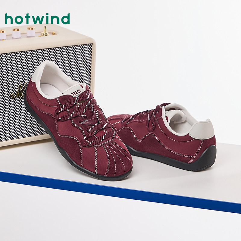 热风薄底德训鞋女2026年春季新款运动风赛车鞋百搭休闲鞋户外女鞋,淘宝优惠券,粉丝福利购,淘宝优惠卷