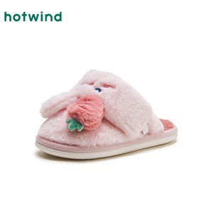 热风加绒包头拖女2024冬季新款休闲卡通家居拖室内居家舒适棉拖鞋