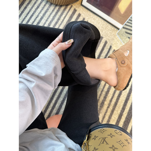 lu系神裤！~双面绒加厚喇叭休闲裤女秋冬羊毛显瘦长裤子高腰卫裤 - 图2