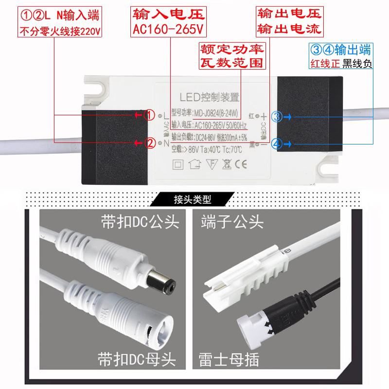 led平板灯驱动器电源24W36W50W镇流器平板灯直发光控制装置变压器