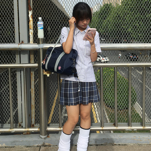 【小谷】原创夏季基础款POLO衫日系学生T恤狗皮皮jk制服 - 图2