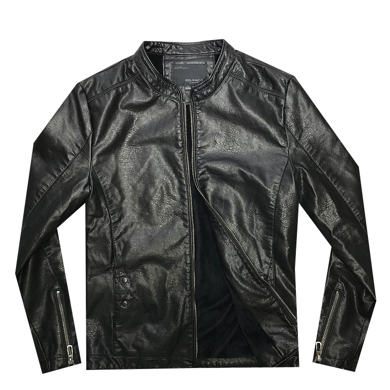 立领皮衣潮男春新韩版修身显瘦百搭皮夹克外套社会人抖音同款ins,淘宝优惠券,粉丝福利购,淘宝优惠卷