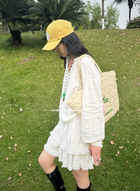 棒球帽男女同款弯檐扶桑花刺绣
