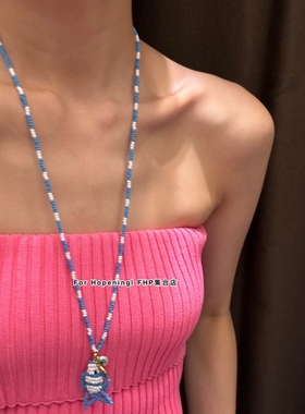 米珠长项链小龙虾串珠海洋生物