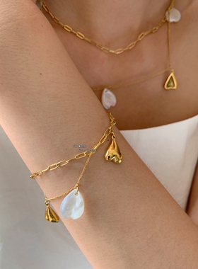 双层项链波西米亚风高级感锁骨链