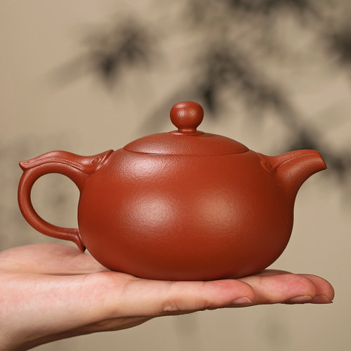 宜兴紫砂壶如意西施原矿朱泥可提可转凤鸣全手工茶具高端家用泡茶 - 图0