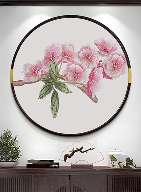 80cm茶室新中式玄关苏绣成品挂画