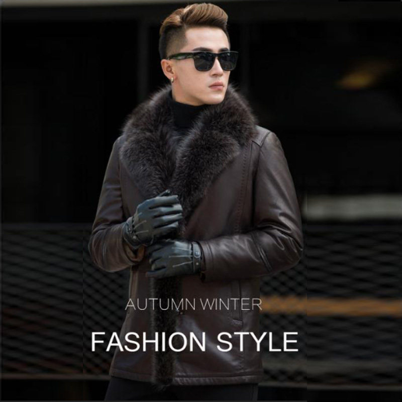 男士绵羊皮真皮衣 皮毛一体中年短款皮夹克大毛领羊羔毛潮男皮衣,淘宝优惠券,粉丝福利购,淘宝优惠卷