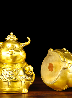 铜牛摆件铜牛财神摆件