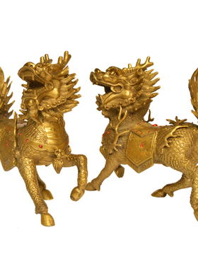 一对大号家居饰品工艺麒麟摆件