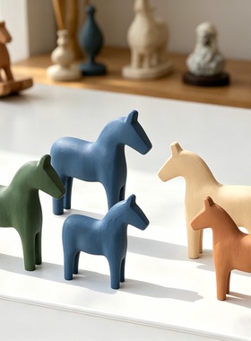 木质马小摆件家居装饰品