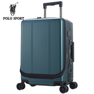 POLOSPORT保罗拉箱前翻盖商务20寸登机24寸铝框磨砂旅行箱行李箱