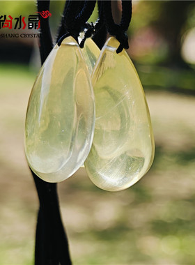 正品天然黄水晶水滴形吊坠柠檬黄水晶挂饰黄色水晶饰品项链招财