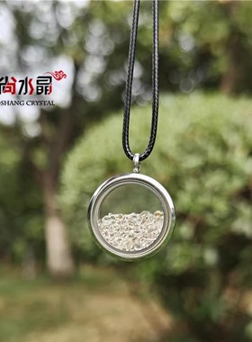 天然喜马拉雅巴基斯坦闪灵钻油胆水晶项链钥匙扣饰品礼物矿石收藏