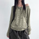 Korean style lazy letter print slanted shoulder T-shirt for women