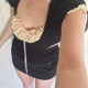 Sleeveless French ປົກກະຕິ patchwork ເສື້ອທີເຊີດ vintage ເທິງຂອງແມ່ຍິງ