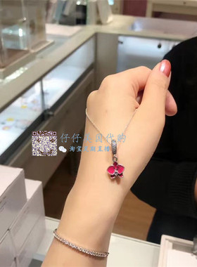 国内现货pandora潘多拉女士兰花吊坠项链纯银锁骨链简约气质