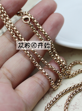 钛钢珍珠链条女士玫瑰金吊坠