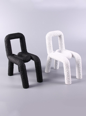 创意软装小板凳子摆件现代极简创意抽象家居饰品样板房客厅摆设