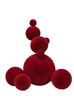 现代奥洛夫北欧简约圆球堆积抽象植绒树脂雪人摆件样板房家居摆台