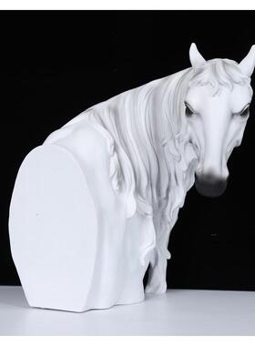 马头摆件轻奢简约马首马头书房摆件样板间客厅酒柜电视柜动物雕塑