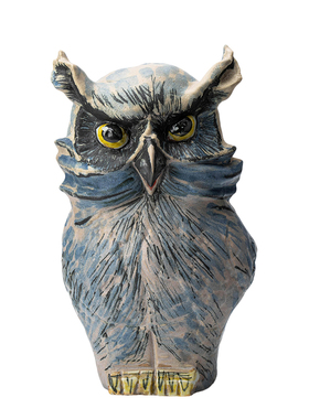 复古怀旧卡通肥猫肥马抽象动物摆件现代中式陶瓷手绘彩色陶器摆件